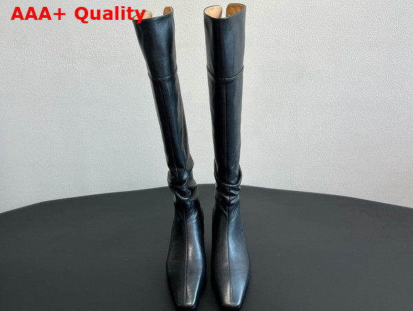 The Row Knee High Boot in Black Leather Replica