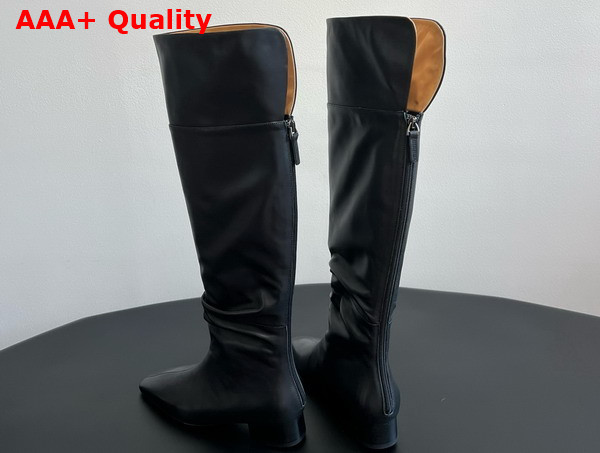 The Row Knee High Boot in Black Leather Replica