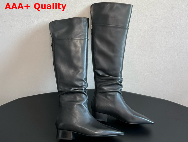 The Row Knee High Boot in Black Leather Replica