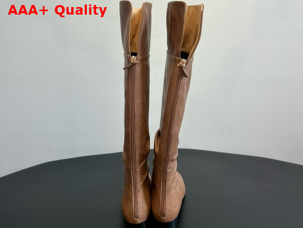 The Row Knee High Boot in Light Brown Leather Replica