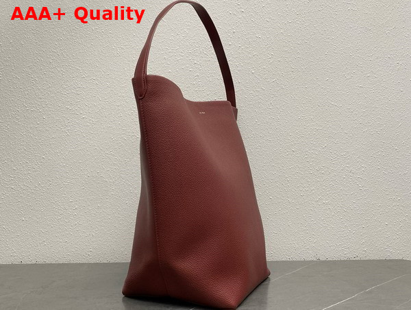 The Row Large NS Park Tote Bag in Burnt Wood Leather Replica