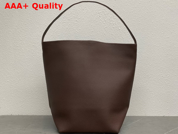 The Row Large NS Park Tote Bag in Dark Olive Leather Replica