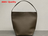 The Row Large NS Park Tote Bag in Elephant Grey Leather Replica