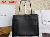 The Row Leather Cecily Top Handle Bag in Black Glossy Nappa Leather Replica