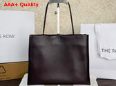 The Row Leather Cecily Top Handle Bag in Dark Brown Glossy Nappa Leather Replica