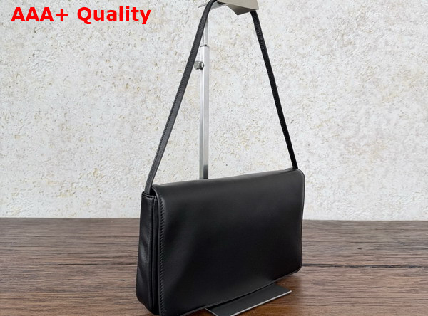 The Row Leather Nuance Shoulder Bag in Black Replica