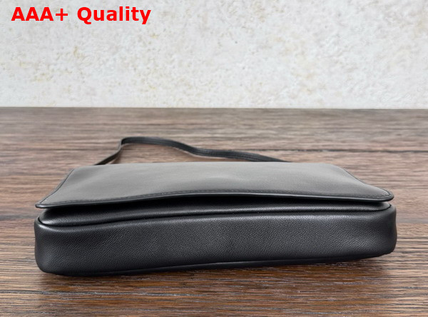 The Row Leather Nuance Shoulder Bag in Black Replica