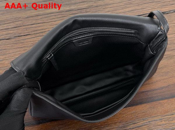 The Row Leather Nuance Shoulder Bag in Black Replica