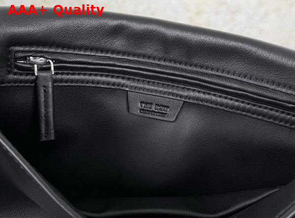 The Row Leather Nuance Shoulder Bag in Black Replica