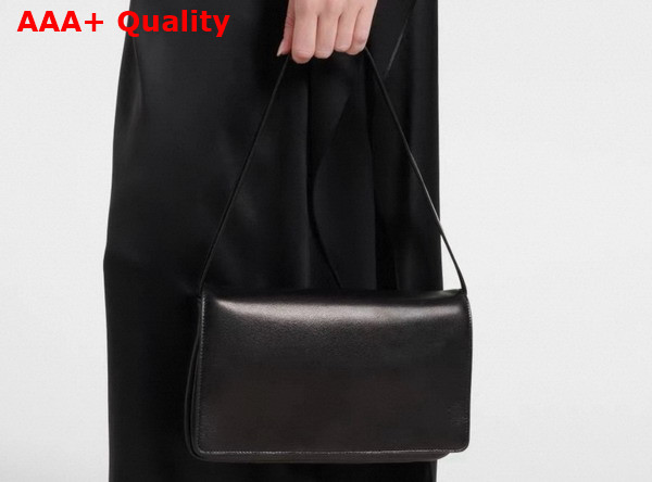 The Row Leather Nuance Shoulder Bag in Black Replica