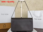 The Row Leather Nuance Shoulder Bag in Dark Brown Replica