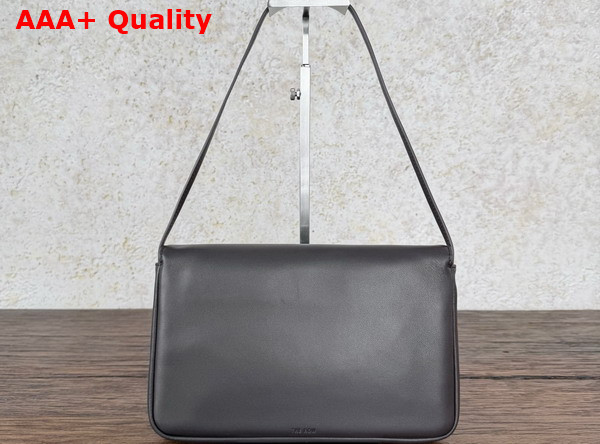 The Row Leather Nuance Shoulder Bag in Dark Brown Replica