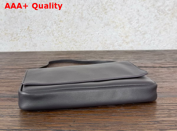 The Row Leather Nuance Shoulder Bag in Dark Brown Replica