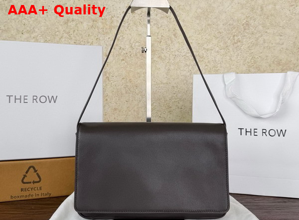 The Row Leather Nuance Shoulder Bag in Dark Brown Replica