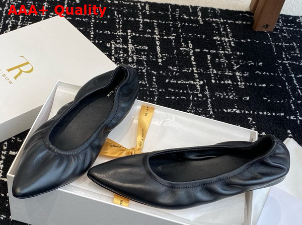 The Row Liisa Flat Black Leather Replica