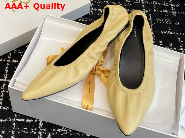 The Row Liisa Flat Light Mustard Leather Replica