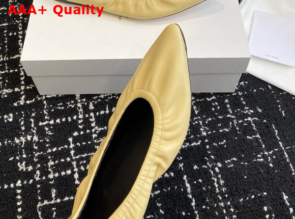 The Row Liisa Flat Light Mustard Leather Replica