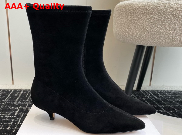 The Row Liisa Kitten Boot in Black Suede Replica