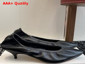 The Row Liisa Kitten Heel in Leather Black Replica