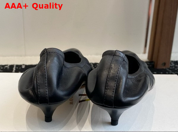 The Row Liisa Kitten Heel in Leather Black Replica