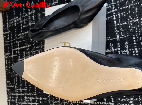 The Row Liisa Kitten Heel in Leather Black Replica