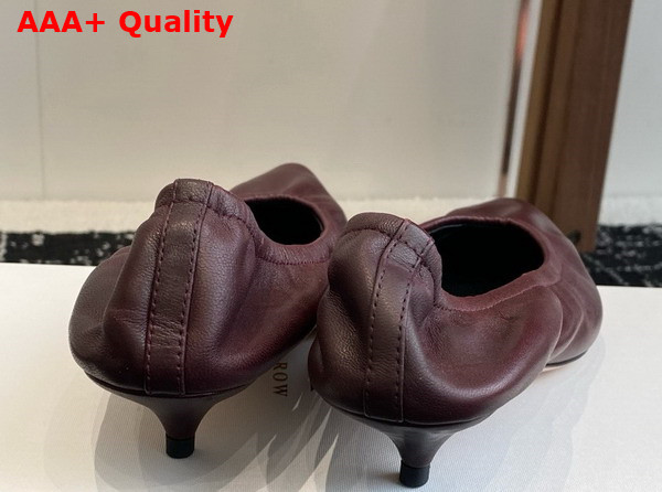 The Row Liisa Kitten Heel in Leather Wine Replica