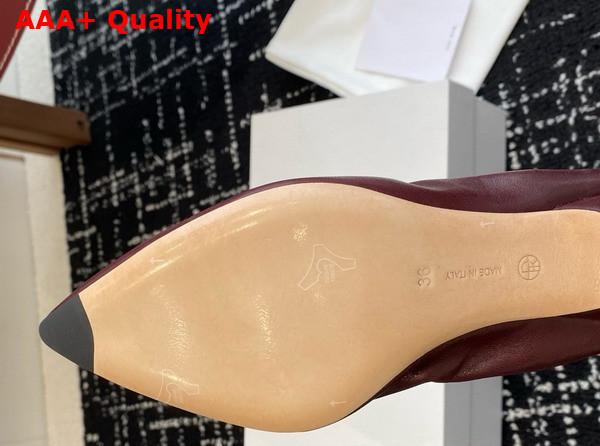 The Row Liisa Kitten Heel in Leather Wine Replica