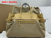 The Row Margaux 17 Inside Out Bag in Beige Canvas and Leather Replica