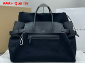 The Row Margaux 17 Inside Out Bag in Black Canvas and Leather Replica