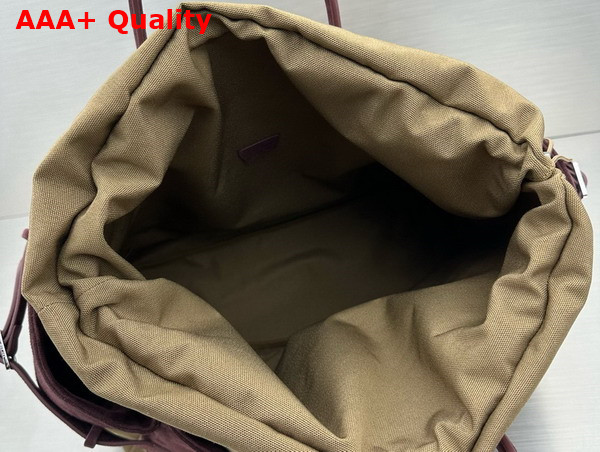 The Row Margaux 17 Inside Out Bag in Khaki Canvas and Dark Brown Suede Leather Replica