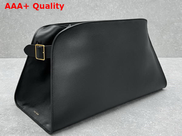 The Row Margaux EW Clutch in Black Leather Replica