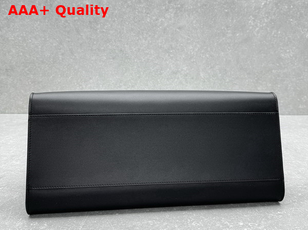 The Row Margaux EW Clutch in Black Leather Replica