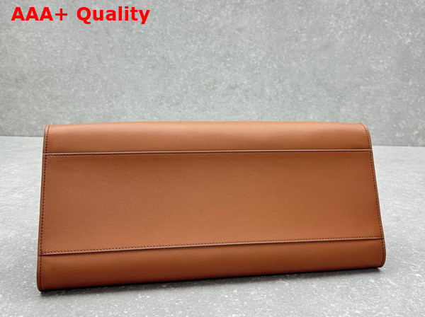 The Row Margaux EW Clutch in Brandy Leather Replica