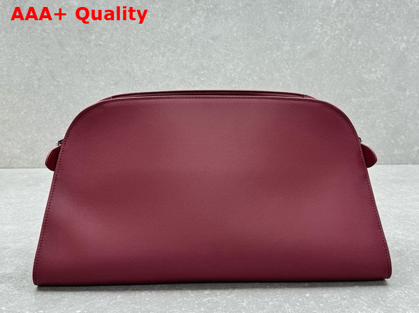 The Row Margaux EW Clutch in Burgundy Leather Replica