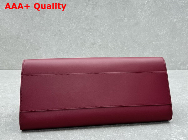 The Row Margaux EW Clutch in Burgundy Leather Replica