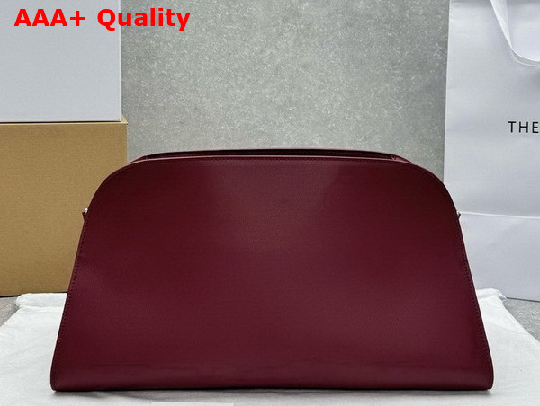 The Row Margaux EW Clutch in Burgundy Leather Replica
