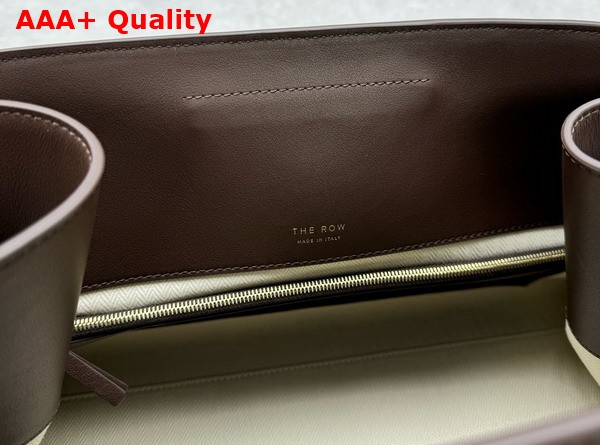 The Row Margaux EW Clutch in Chocolate Leather Replica
