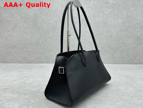 The Row Margaux Shoulder 12 Bag in Black Grained Calfskin Leather Replica