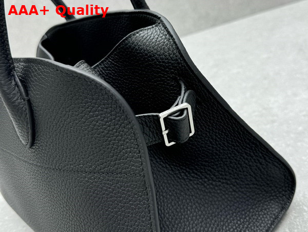 The Row Margaux Shoulder 12 Bag in Black Grained Calfskin Leather Replica
