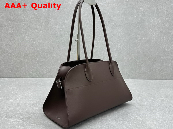 The Row Margaux Shoulder 12 Bag in Chocolate Smooth Leather Replica
