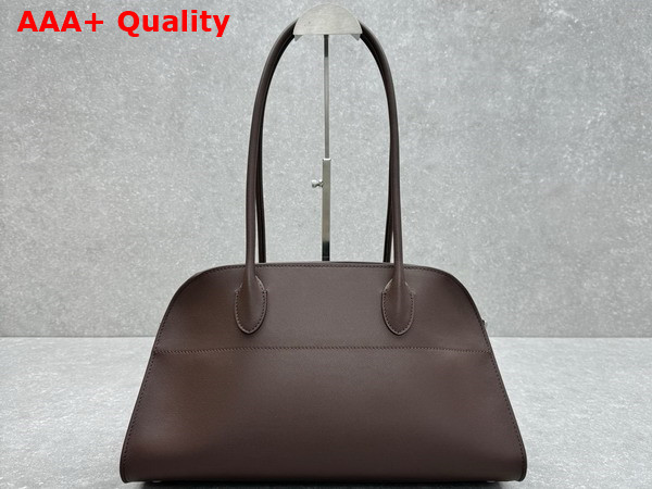 The Row Margaux Shoulder 12 Bag in Chocolate Smooth Leather Replica