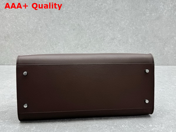 The Row Margaux Shoulder 12 Bag in Chocolate Smooth Leather Replica