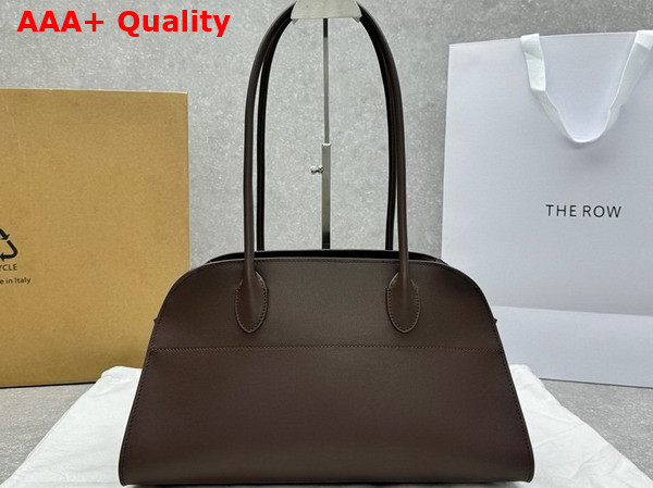 The Row Margaux Shoulder 12 Bag in Chocolate Smooth Leather Replica
