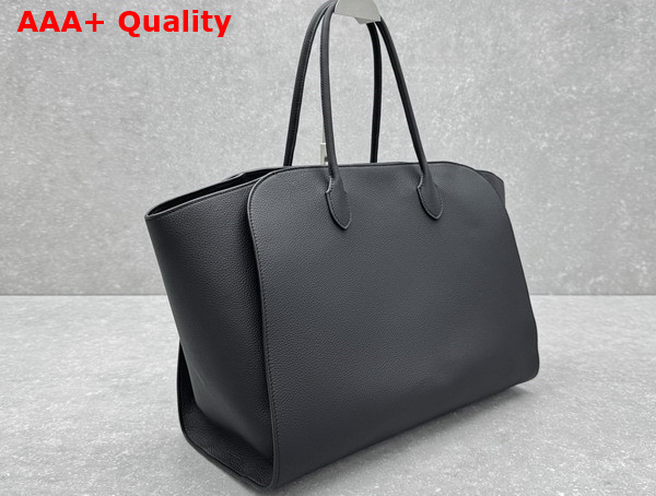 The Row Marlo Tote Bag in Black Grained Leather Replica