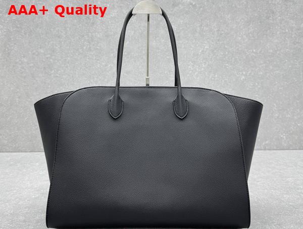 The Row Marlo Tote Bag in Black Grained Leather Replica