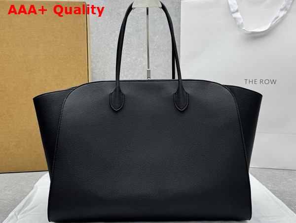 The Row Marlo Tote Bag in Black Grained Leather Replica