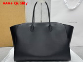 The Row Marlo Tote Bag in Black Polished Saddle Leather Replica