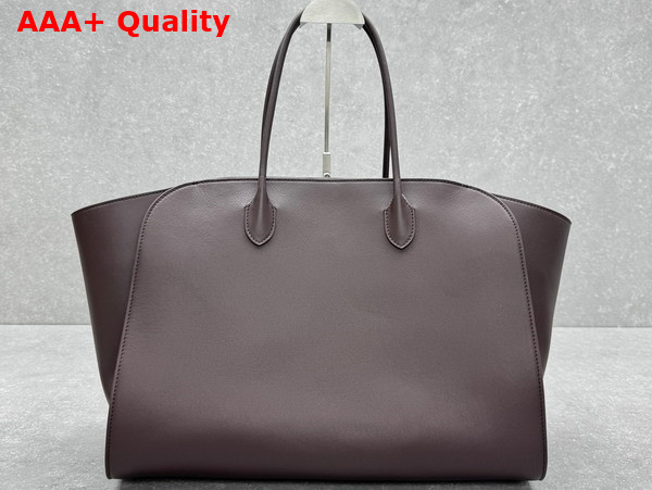 The Row Marlo Tote Bag in Chestnut Polished Saddle Leather Replica