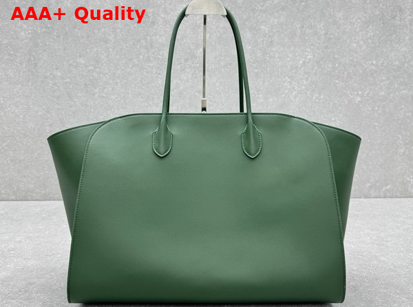 The Row Marlo Tote Bag in Green Polished Saddle Leather Replica