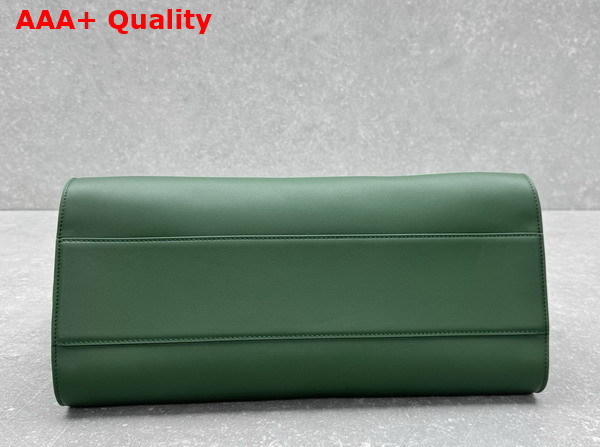 The Row Marlo Tote Bag in Green Polished Saddle Leather Replica